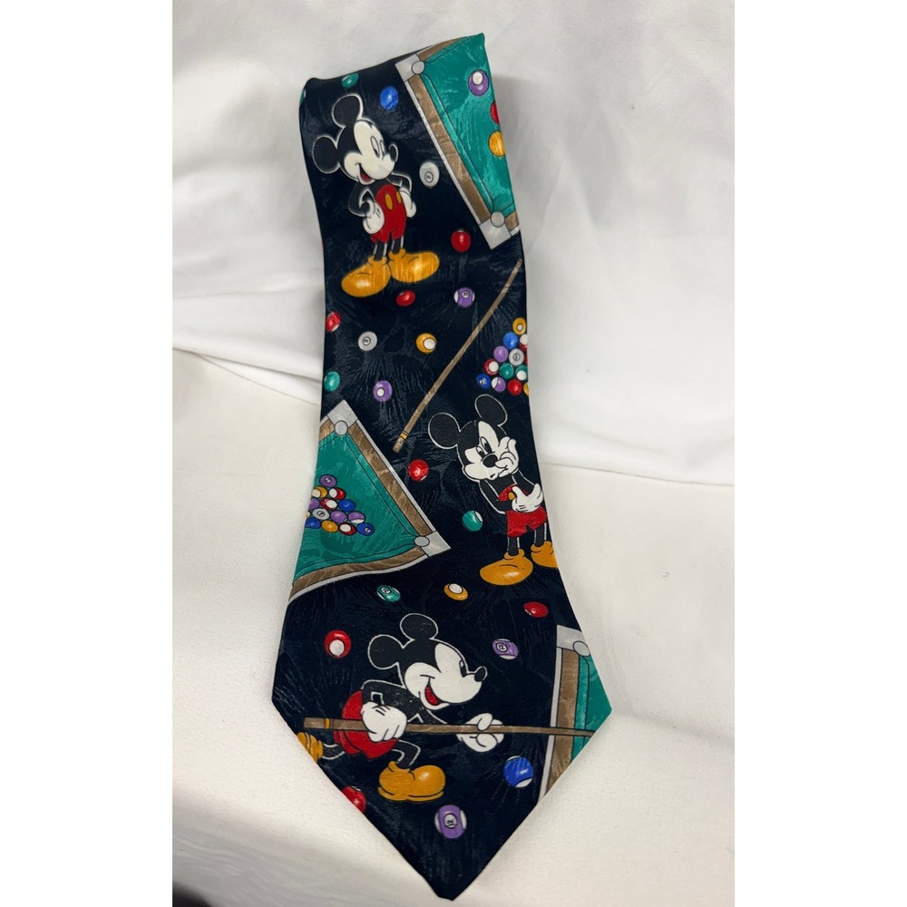 Mickey Unlimited Disney Mickey Mouse Billiards Pool Table Tie Black Italy